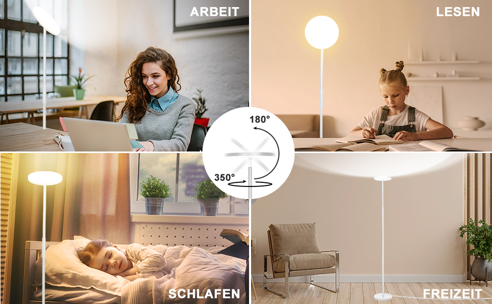 Стельова LED-лампа для вітальні Stehlampe Wohnzimmer: 4200LM, регулювання яскравості, пульт та сенсорне управління, 36W, тепле/холодне світло