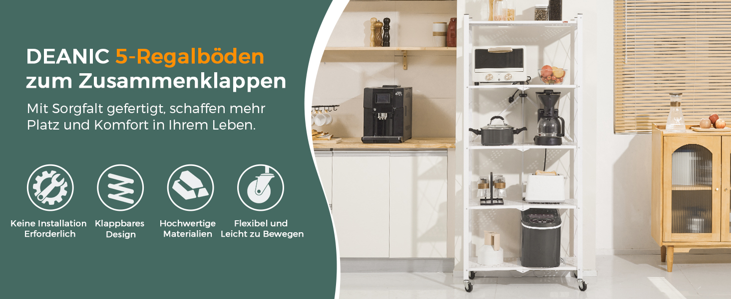 Deanic 5-Tier Folding Heavy-Duty Shelf