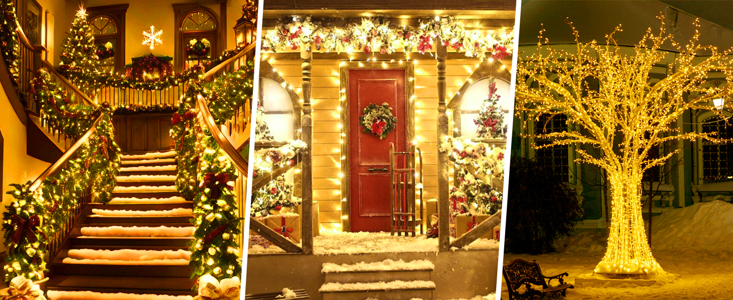 LED гірлянда на батарейках для дому та вулиці, 100 LED, з пультом, таймером, IP65, 25м, тепле світло