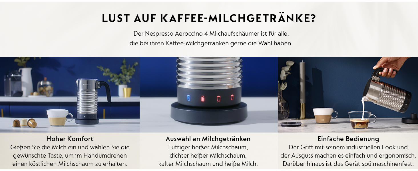 Nespresso Aeroccino 4 - електричний спінювач молока, срібний
