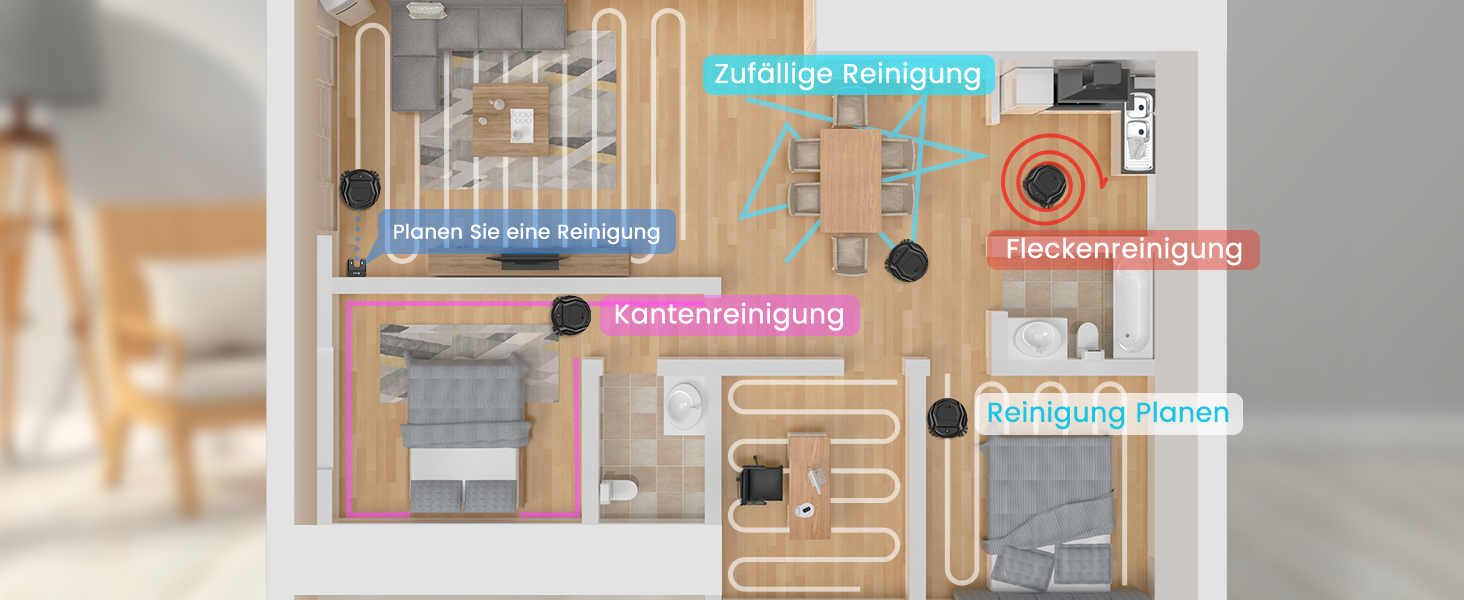 Робот-пилосос LEFANT M210, ультратонкий, потужний, з Wi-Fi, сумісний з Alexa, керування через додаток, самостійна зарядка, тихий, для шерсті тварин, килими, білий/чорний