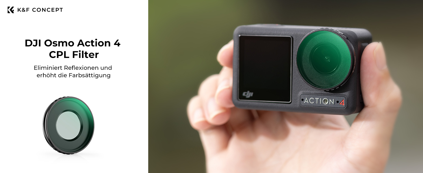 Фільтри K&F Concept ND/CPL для DJI Osmo Action 5/4 PRO: набір 6 шт. (ND8, ND16, ND32, ND64, ND256, CPL)