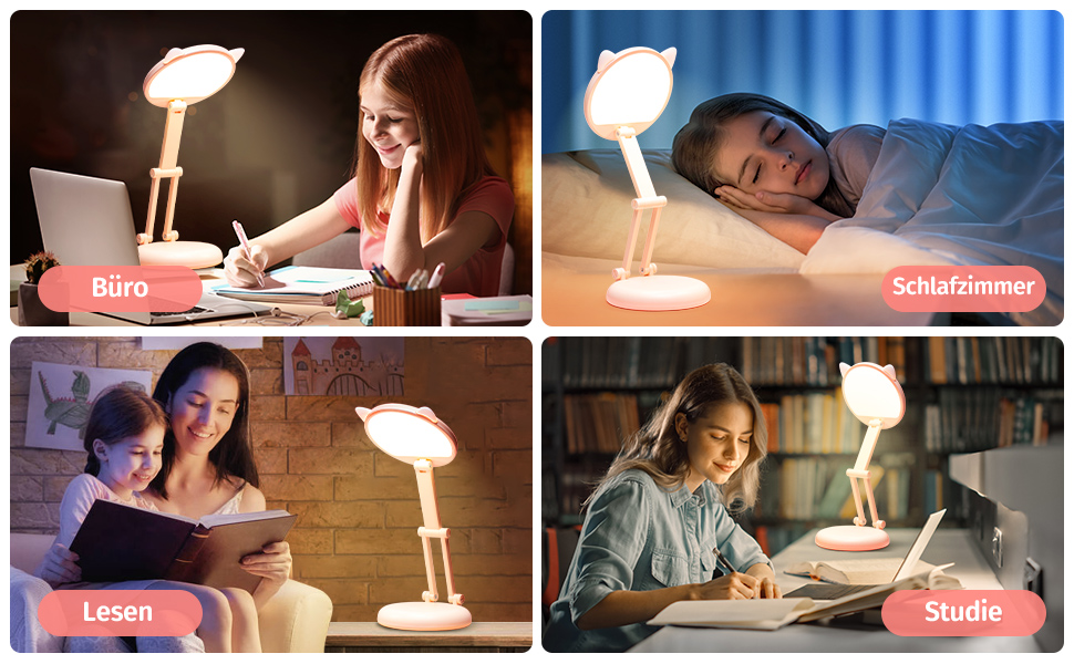 Світлодіодна лампа для читання One Fire 48 LED, рожева - 3 режими, 10 рівнів яскравості, USB, адаптер 10W, 40 см, гнучка 360°, нічник для дитячого ліжечка