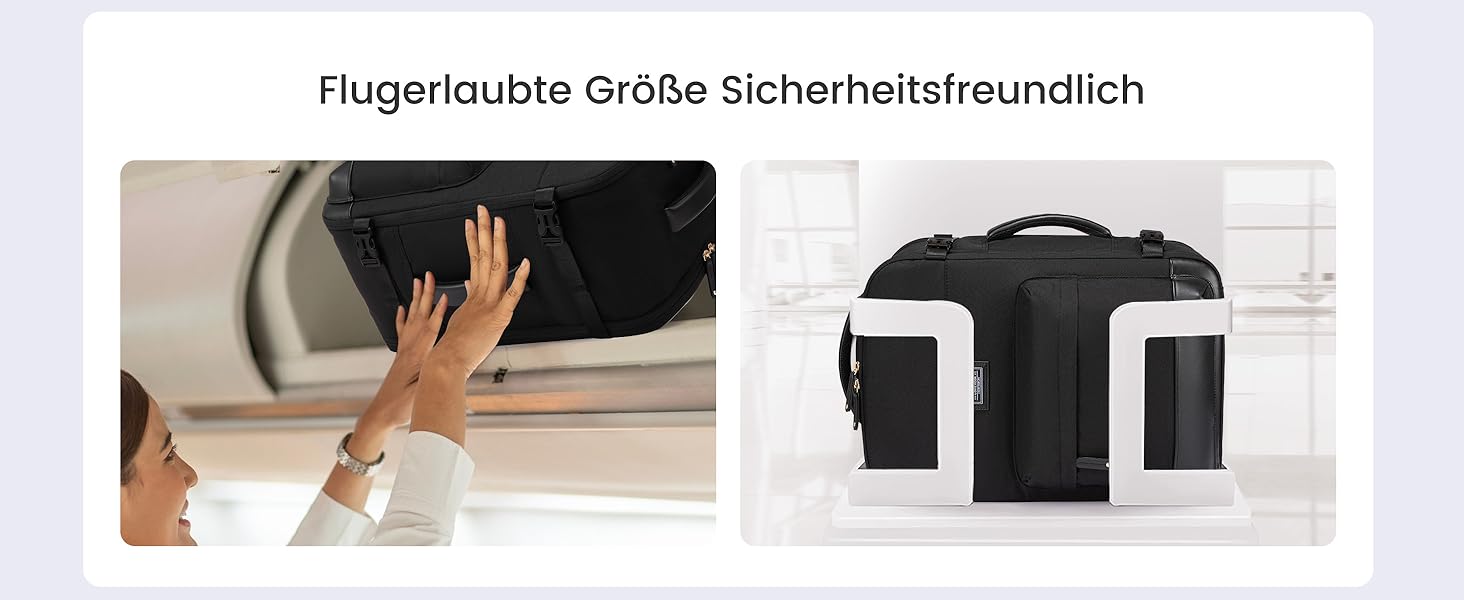 LOVEVOOK Рюкзак для ручної поклажі, дорожній рюкзак 45L, валіза-рюкзак для ноутбука 17.3 дюйма, для подорожей, ділових поїздок, вихідних (1-чорний, 47x20x34 см, 40L, комплект)