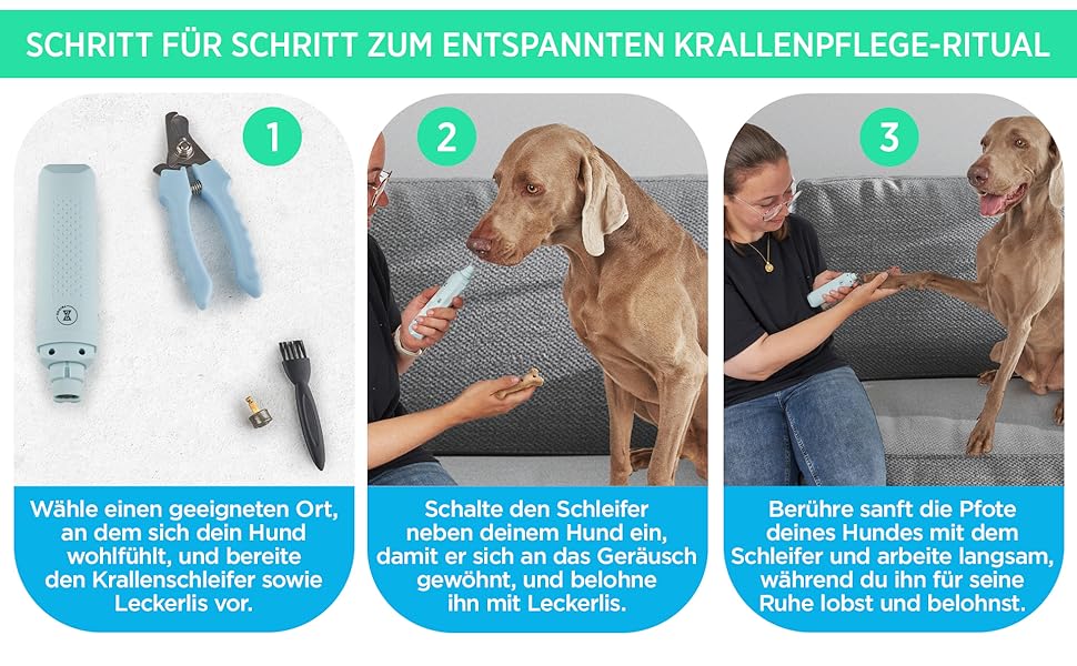 Тріксус - професійний точилка для кігтів собак та котів з ножицями для кігтів | 2 швидкості, LED, безпечний, тихий, потужний | Набір для догляду за кігтями для собак та котів різних розмірів