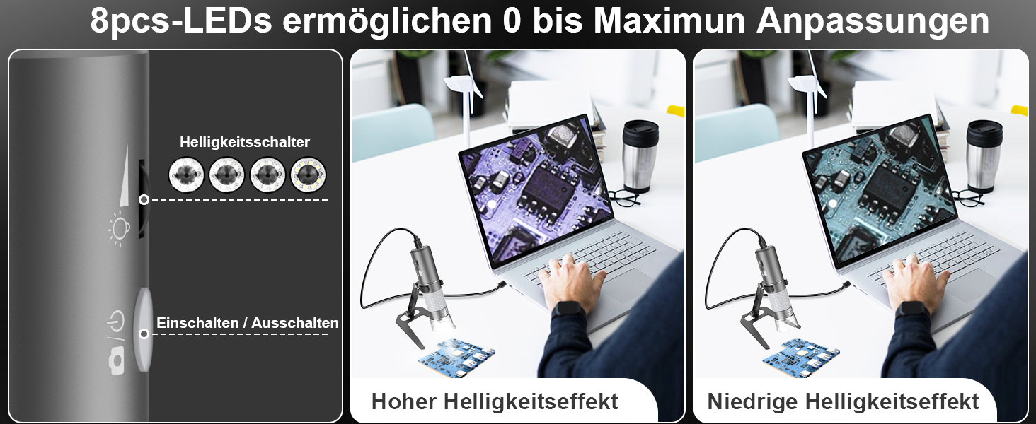 Цифрова мікроскоп-камера Ninyoon 1080P USB для iPhone, iPad, Android, PC, 50-1000x, з підсвічуванням, для монет, рослин, паяння, шкіри, скальпу