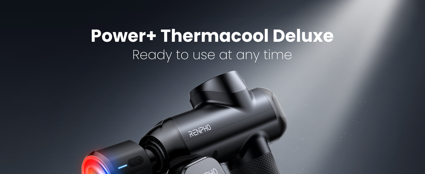 Масажер RENPHO Power Deluxe: пістолет для масажу м'язів з акумулятором 2500mAh та USB-C зарядкою (3200 об/хв)