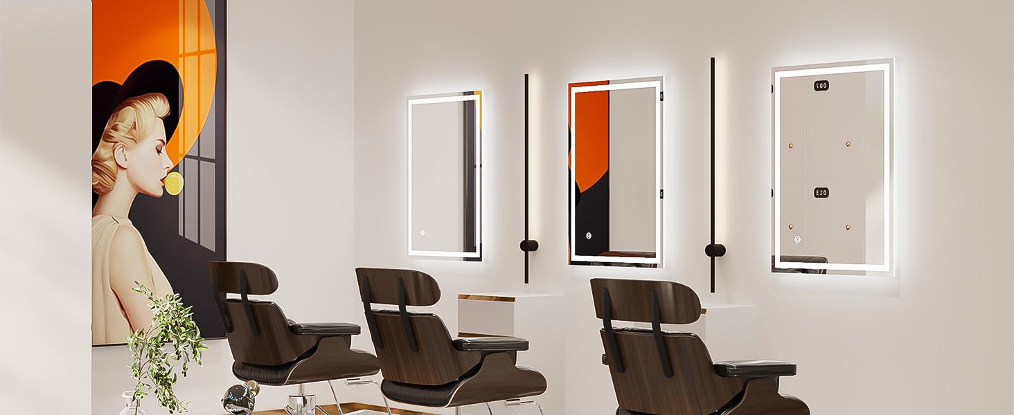 Дзеркало для ванної кімнати з підсвічуванням LED, 50x70 см, сенсорне керування, протитуманне покриття, 6400K, енергозберігаюче