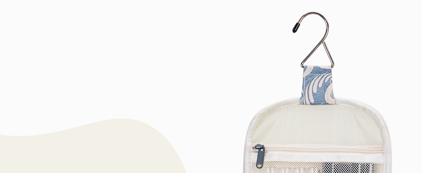 Сумка для туалетних аксесуарів для жінок та чоловіків, що підвішується, косметичка, дорожня сумка (Блакитне листя) Z-блакитне листя