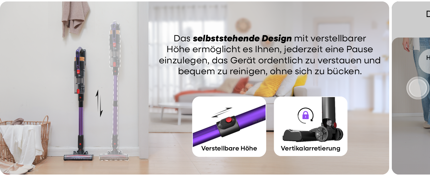 Бездротовий акумуляторний пилосос UNINELL HOME 48000Pa/550W з LED-дисплеєм та антизаплутана насадка. Підходить для килима, твердого покриття та шерсті тварин. Колір: фіолетовий