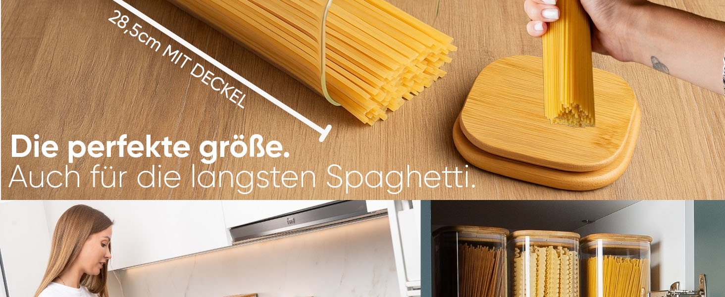 Набір скляних контейнерів для зберігання Deco haus® (6 шт.) з кришкою, етикетками - герметичні банки для круп, макаронів, спецій