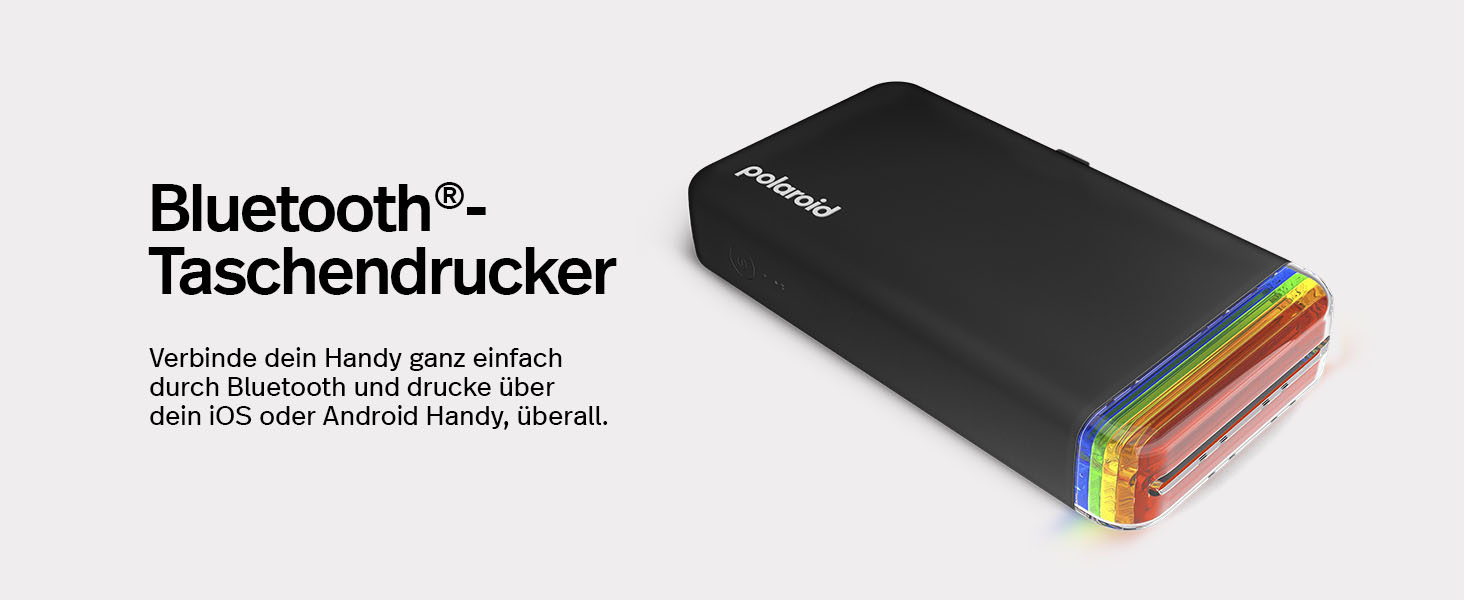 Polaroid Hi-Print 2-ге покоління: Bluetooth фотодрук, кишеньковий принтер 2x3, чорний (з фільм-пакетом)