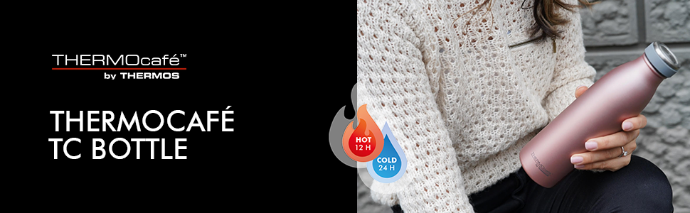 Термокава THERMOcafé TC Bottle з нержавіючої сталі, 0.75л, ізоляція, для школи, подорожей та офісу