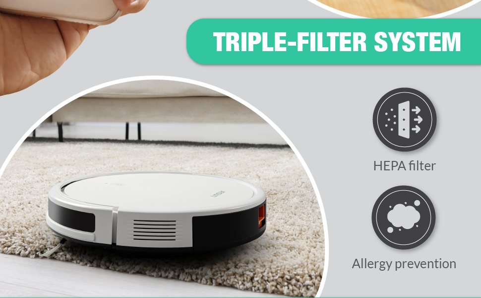 Робот-пилосос з функцією миття - для килимів, твердих поверхонь та шерсті тварин. З пультом дистанційного керування та стацією для зарядки. Робочий час до 120 хвилин, керування через додаток.