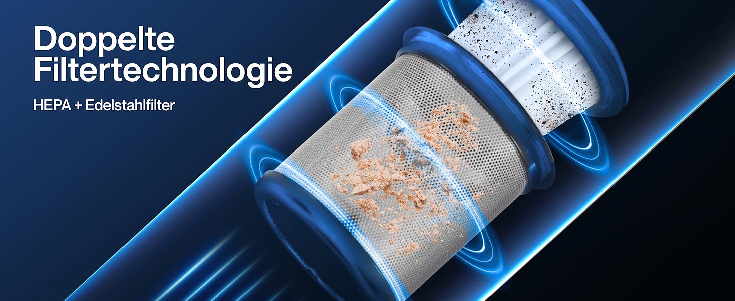 Samako Акумуляторний пилосос NanoDetect Pro 13,5 кПа з LED-дисплеєм, ультралегкий (0,85 кг), HEPA-фільтр, для дому, авто та дивана