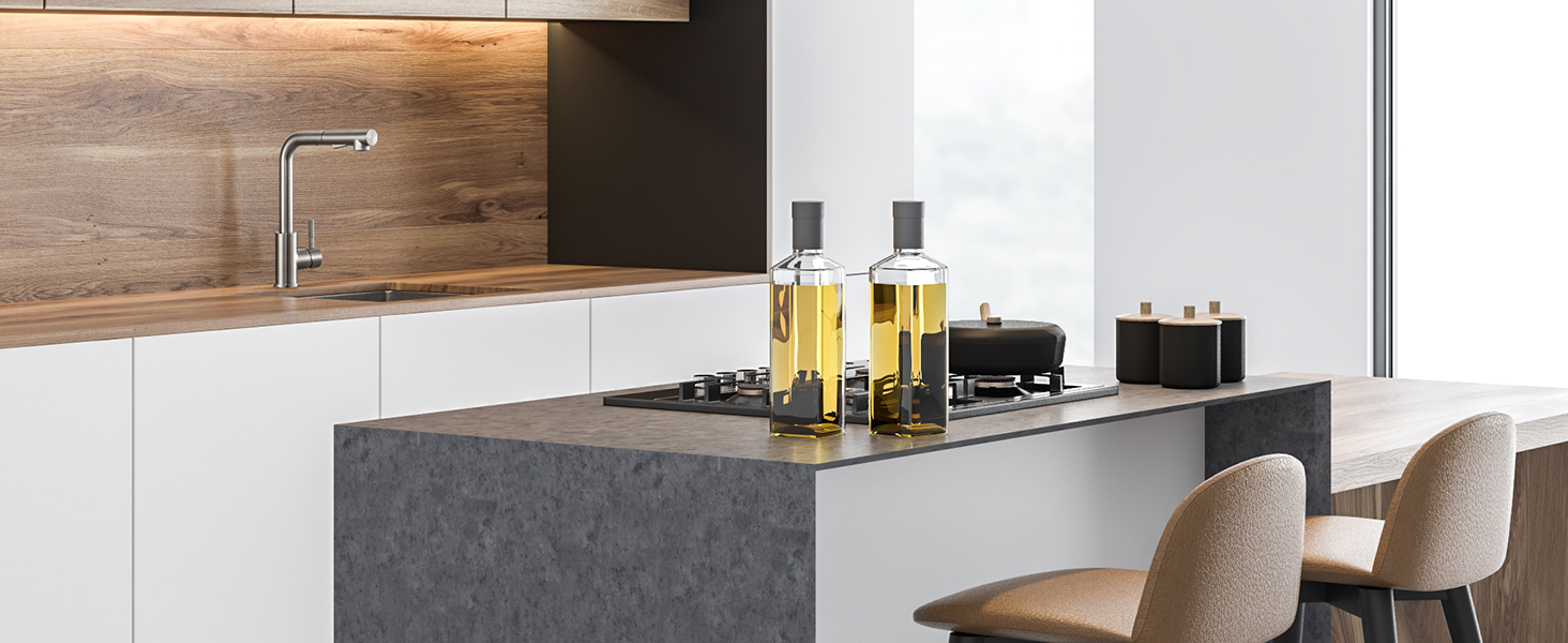 Змішувач кухонний висувний CECIPA з донним виливом, нержавіюча сталь, 2 режими, 360° оберт, високий тиск