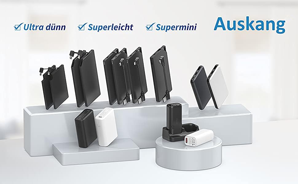 Power Bank Auskang Mini 5000mAh USB-C: Компактний акумулятор для смартфонів Android та iPhone, iPad, навушників