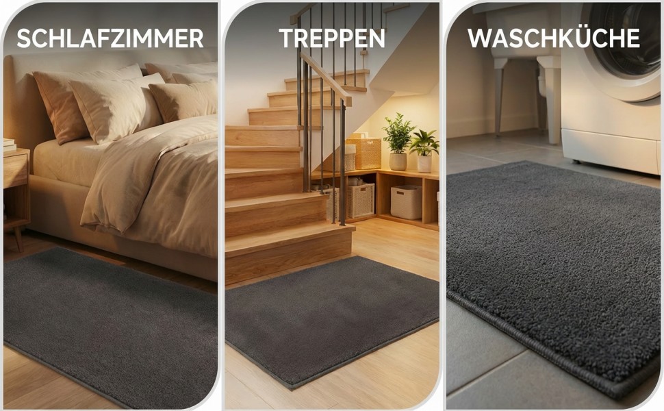 При স্বাগতний килимок 50x80 см з мікрофібри, протиковзний вологопоглинаючий килим для дому, кухні та ванної кімнати, сірий