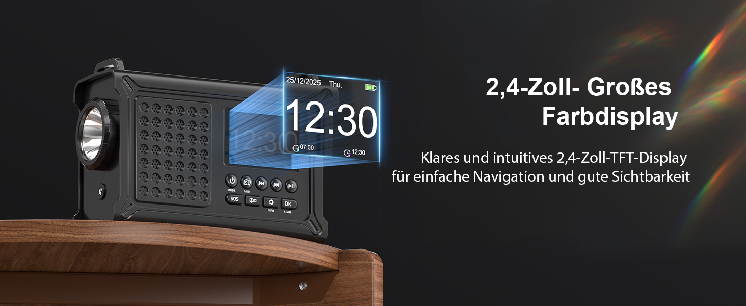 Радіоприймач Kurbelradio з DAB/DAB+/UKW, акумулятор 12000mAh, сонячна панель 8500mm², ручне радіо, Bluetooth 5.0, ліхтарик, ліхтар для читання, Outdoor, кемпінг, зелений (чорний)