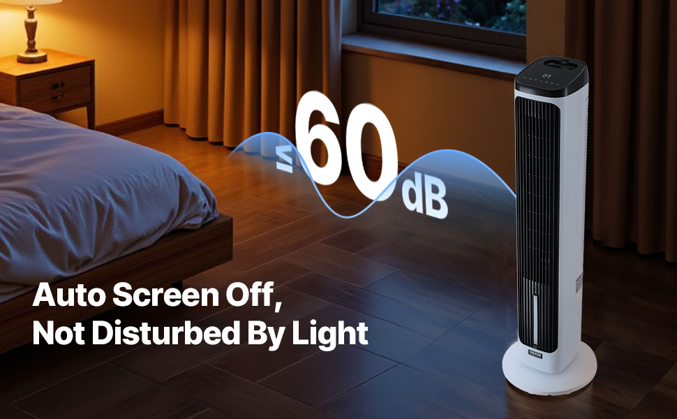 Турбовентилятор VEVOR: 7,1 м/с, тихий, з осциляцією 70°, 9 режимів, 4 моди, таймер 24 год, пульт, для дому, офісу, спальні