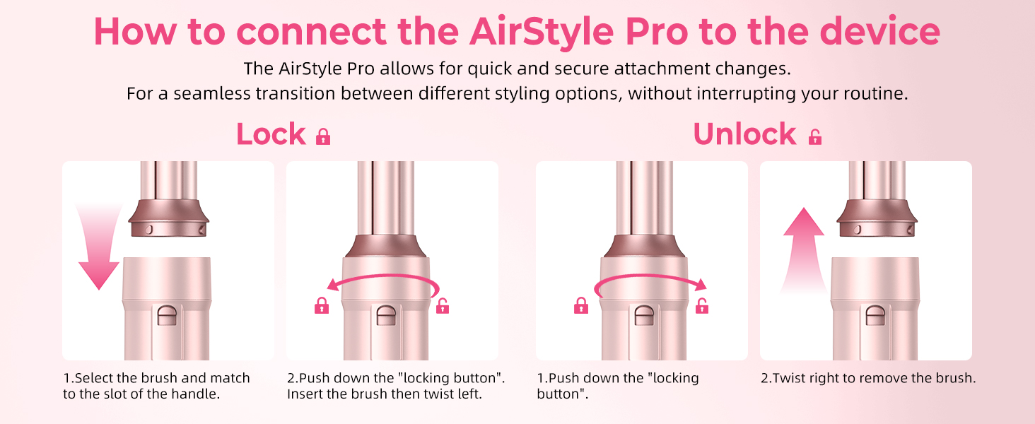 Фен-щітка Airstyler 6 в 1 Atopskins: 1000W, для об'єму, сушіння, випрямлення, локонів, рожевий