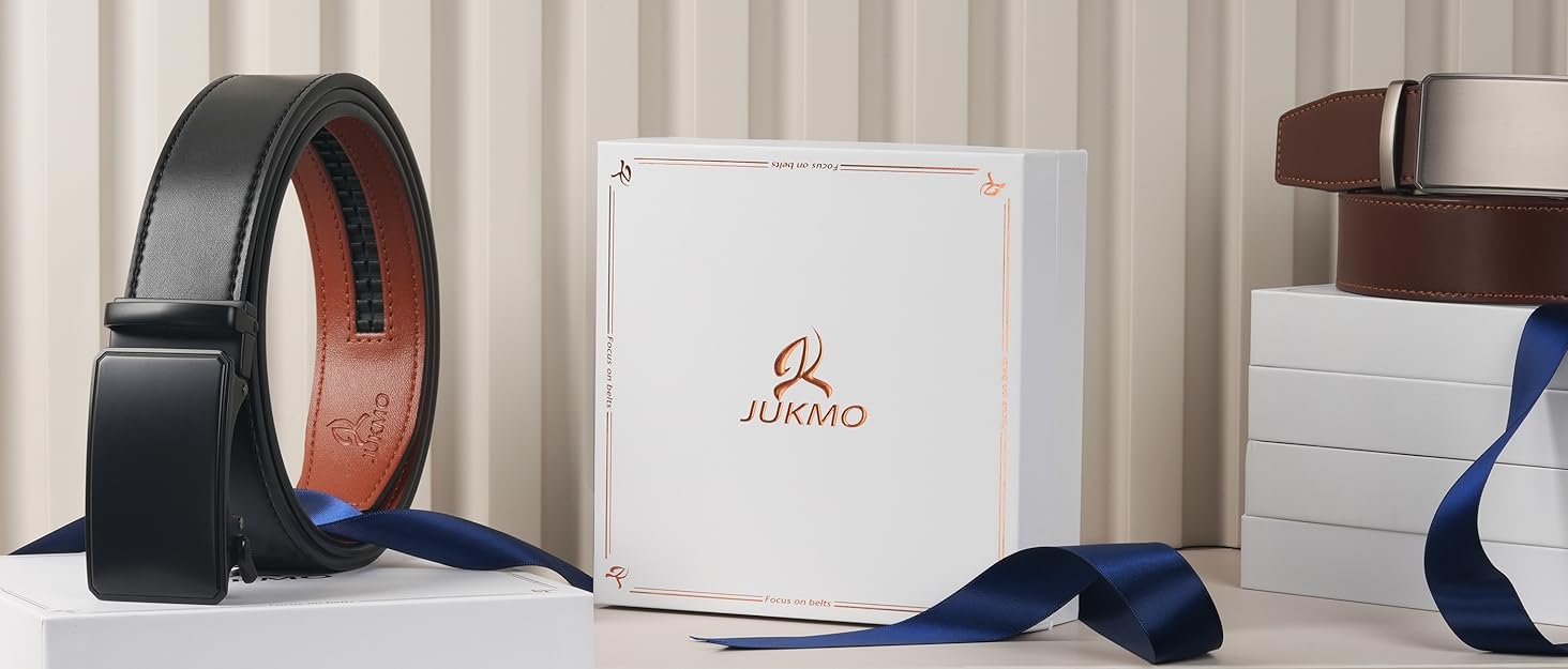 Чоловічий шкіряний ремінь JUKMO з автоматичною застібкою-ратом, ширина 35 мм, регульований (довжина 125 см), восьмикутний, чорний