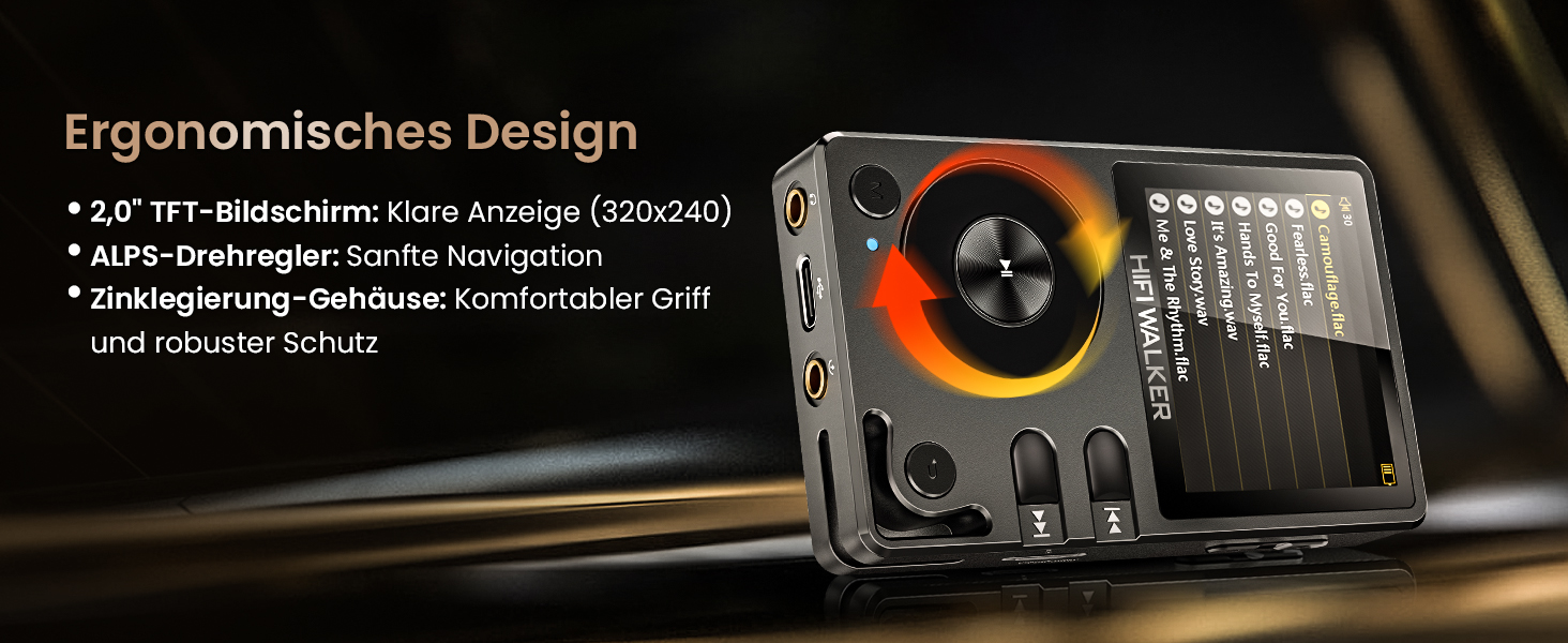 HIFI Walker H2: MP3-плеєр Hi-Res 128GB з Bluetooth 5.2, DSD DAC, підтримкою FLAC та розширенням до 512GB