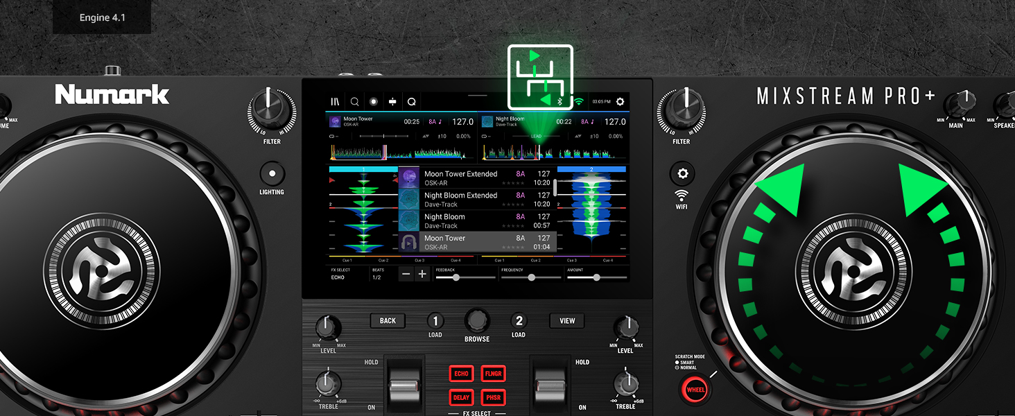 DJ-контролер Numark Mixstream Pro+ з розділенням STEM, 2 деки, Wi-Fi, 7