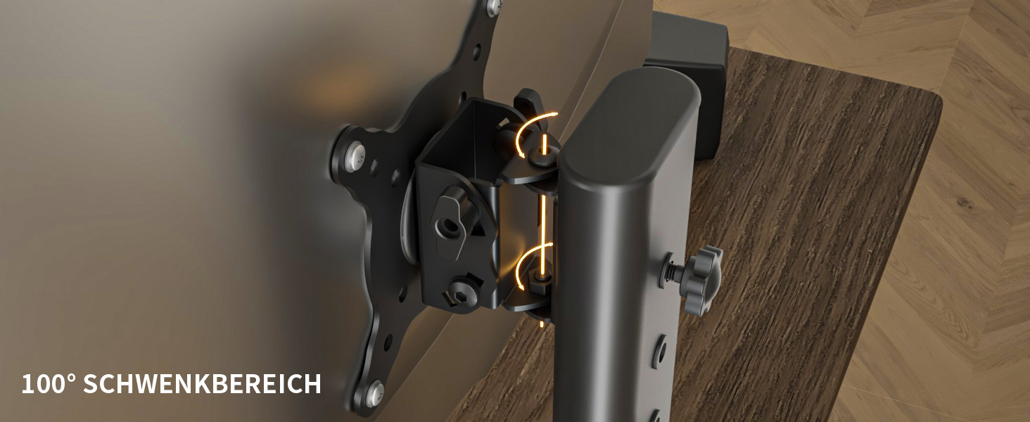 Тримач для монітора Hemudu, 13-32 дюйми, чорний. Регульований, поворотний, до 35 кг