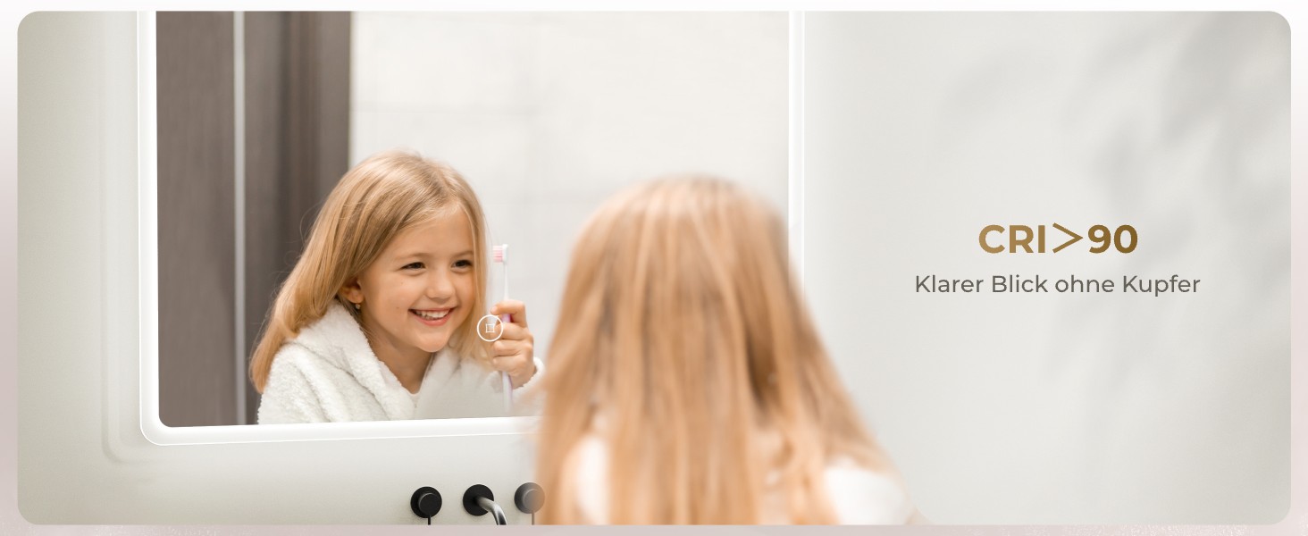 Дзеркало для ванної кімнати з підсвічуванням LED 80x60 см, регульоване, 3 кольори світла (3000K/4000K/6500K), антизапарник, вертикальна/горизонтальна установка, з 3x збільшенням