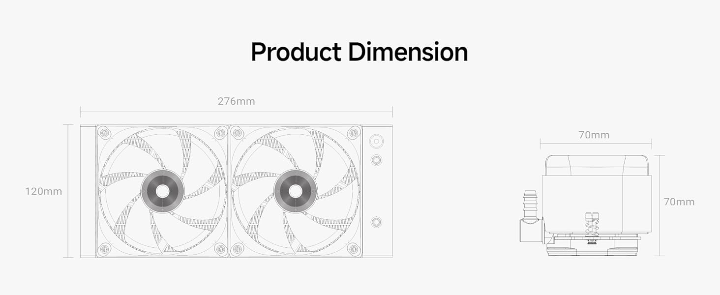 AIO рідинне охолодження ПК з цифровим дисплеєм, 360мм, для AMD AM4/AM5 та Intel LGA 115X/1200/1700/1851 (Iota L24 BK)