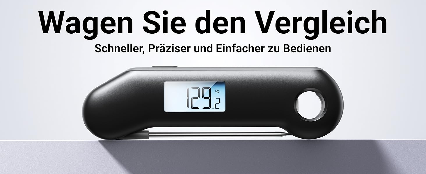 Цифровий термометр для м'яса ThermoMaven F1 Turbo – миттєвий показник, точність ±0,3°C, водонепроникний (IP67), з відкривачкою, для приготування на грилі та барбекю