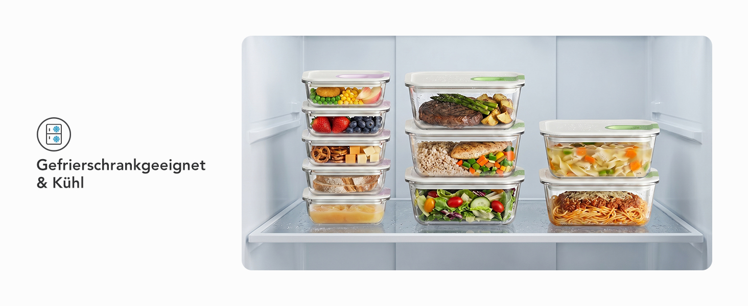Скляні контейнери для зберігання їжі з кришками набір, Meal Prep, скляні миски герметичні, для мікрохвильовки, духовки, морозилки, посудомийки, для сім'ї, офісу, кухні (Кольорові)