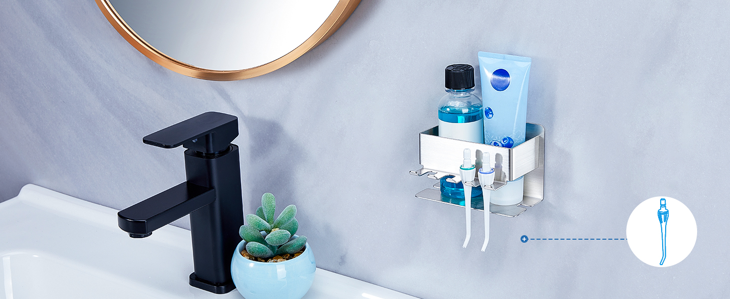 Тримач для зубних щіток настінний, для електричної зубної щітки, органайзер для насадок, срібний, без свердління