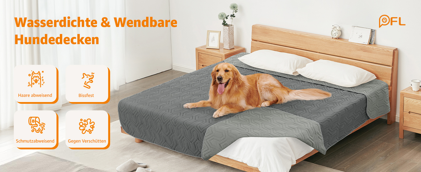 Водонепроникний плед для собак Pick for Life: захист дивану та ліжка. Плед для тварин, 97 x 190 см, придатний для прання. Підходить для собак та котів.