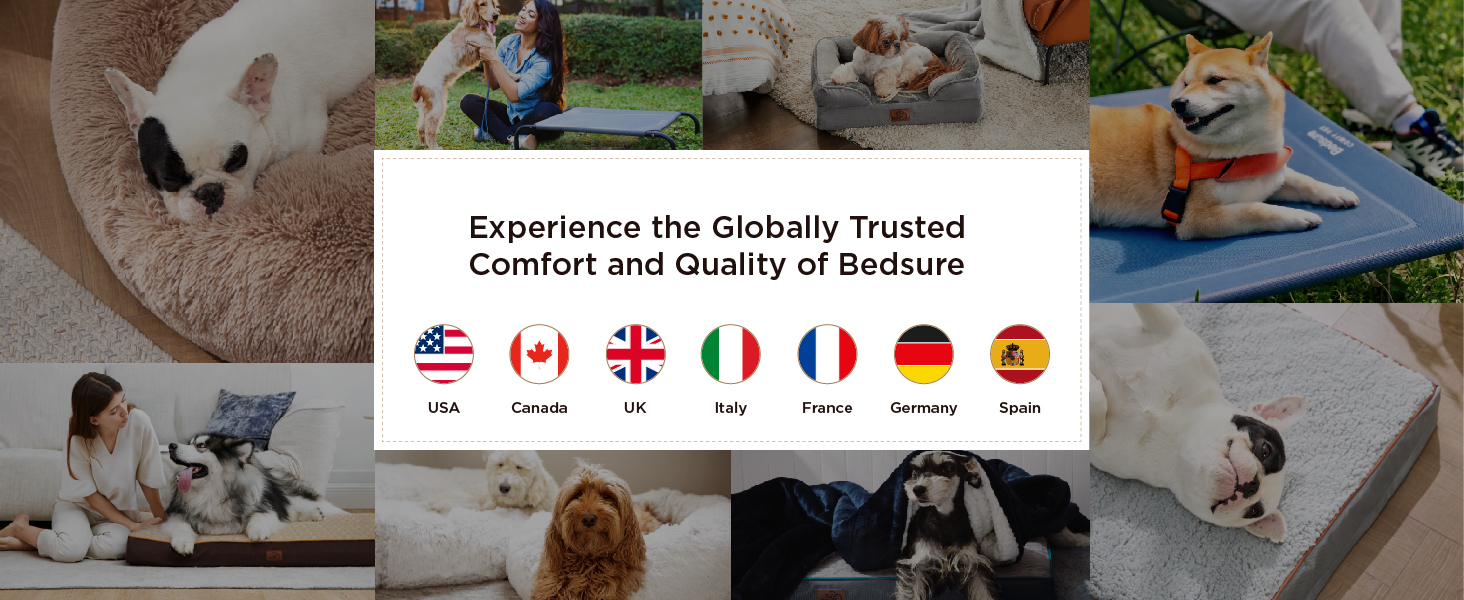 Ортопедичний лежак для великих собак Bedsure 89x56x8 см, двошаровий меморі-піна, темно-сірий, знімний чохол, праний
