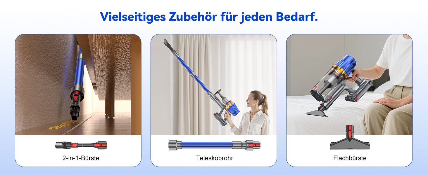 Бездротовий акумуляторний пилосос H9 58000Pa/650W з LED-екраном та турбощіткою для тварин, килимів та твердих підлог (блакитний)