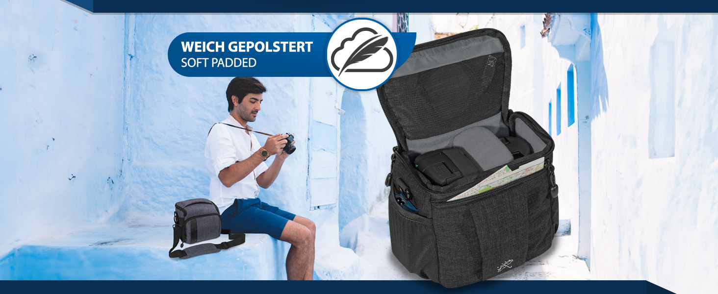 Сумка для DSLR-камери PEDEA: стильна фотосумка з водонепроникним чохлом (сіра)