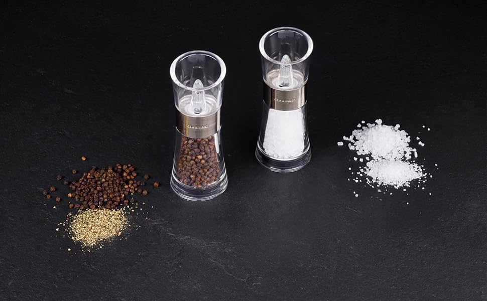 Набір з 2 мельниць для солі та перцю Cole & Mason Flip 180 Chrom, ручні, акрил, 154 мм, Classic Inverta Chrom