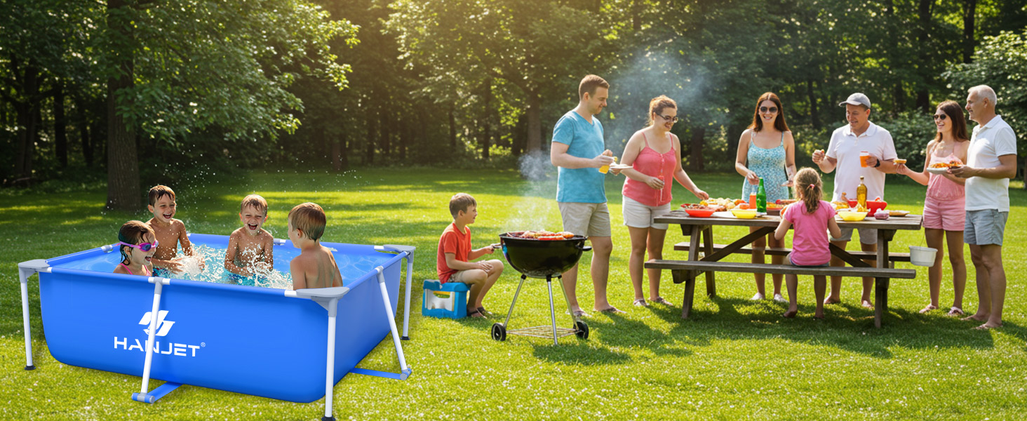 Басейн сталевий каркасний 110x110x35 см, блакитний - для саду та відпочинку