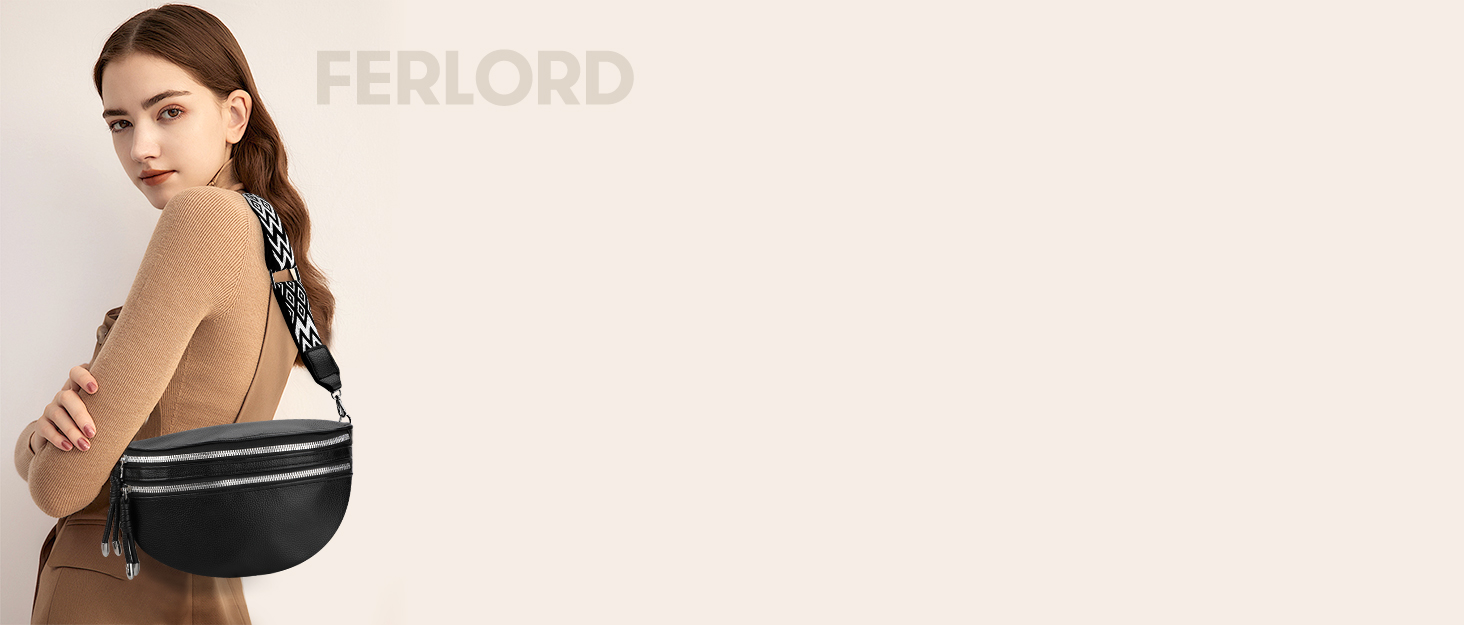 Жіноча сумка через плече FerLord з широким ременем, поясна сумка (бананка) з 3 відділеннями, стильна сумка-мішечок з PU шкіри, бежевий колір