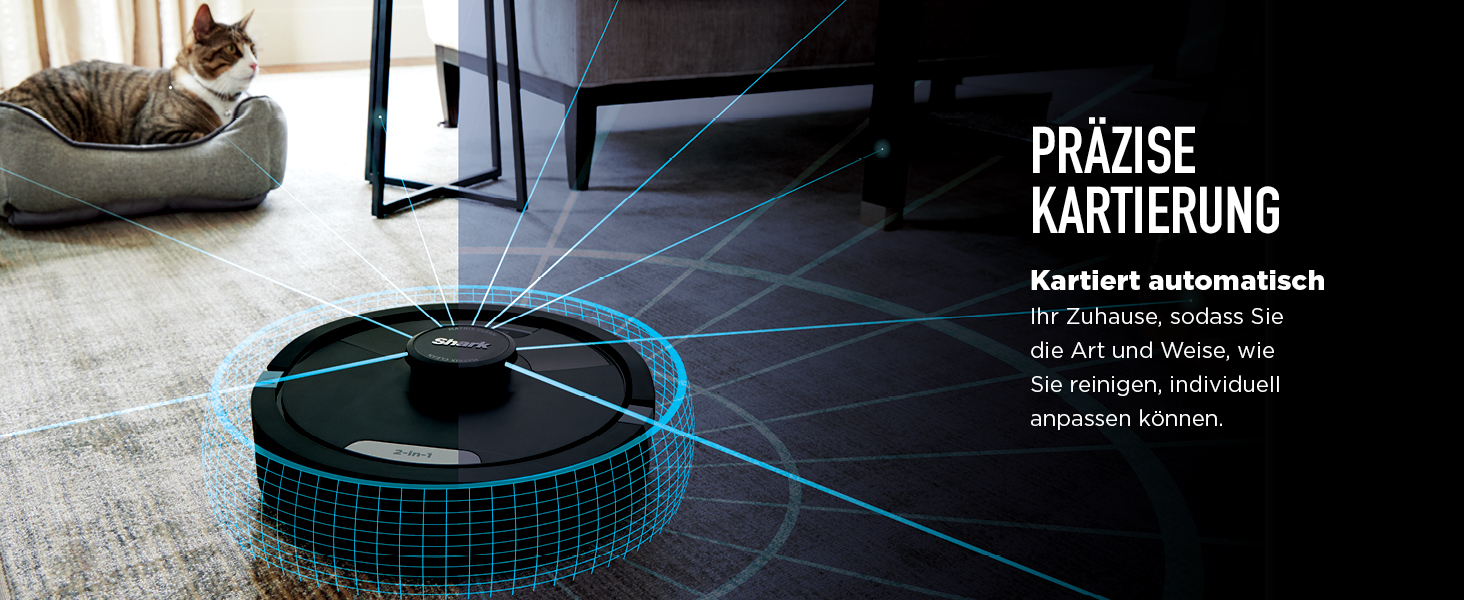 Робот-пилосос Shark Matrix Plus 2-в-1 з функцією миття та авто-збірником пилу, самоочищуючийся, для шерсті тварин, килимів та твердих підлог, 14,5 см, чорний