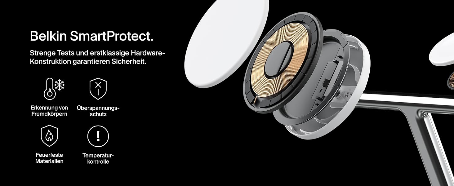 Belkin MagSafe 3-в-1 Бездротова Зарядка 15W для iPhone, Apple Watch та AirPods (Біла) - Сумісна з MagSafe/Qi2
