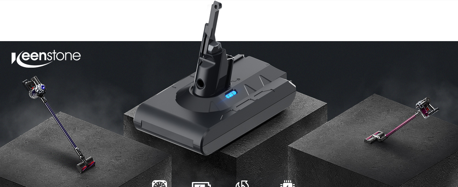 Акумулятор Keenstone 6500mAh для Dyson SV10 V8 Absolute Animal Motorhead Fluffy Slim Fluffy Total Clean Extra (з 2 фільтрами)