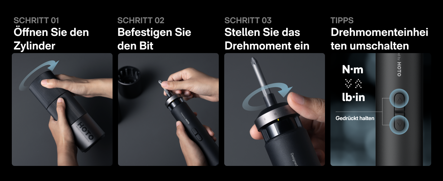 HOTO PixelDrive: Електродриль з інтелектуальним дисплеєм, 6 рівнів крутного моменту, 2000 mAh, USB-C, 30 біт, 1/4 Hex. Ідеально для ремонту електроніки та дому.