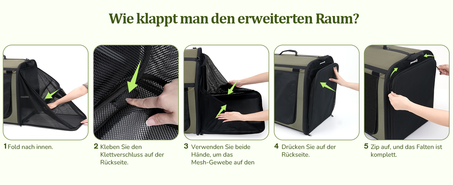 Транспортна переноска для собак Pecute: стабільна, складана, дихаюча, з ролетним віконцем (61x52x45 см)