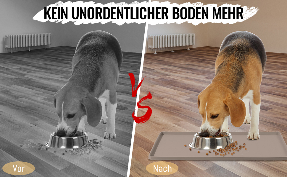 Підкладка під миску для котів та собак MateeyLife, силіконова, нековзна, водовідштовхувальна, 56x36 см, сіро-коричнева