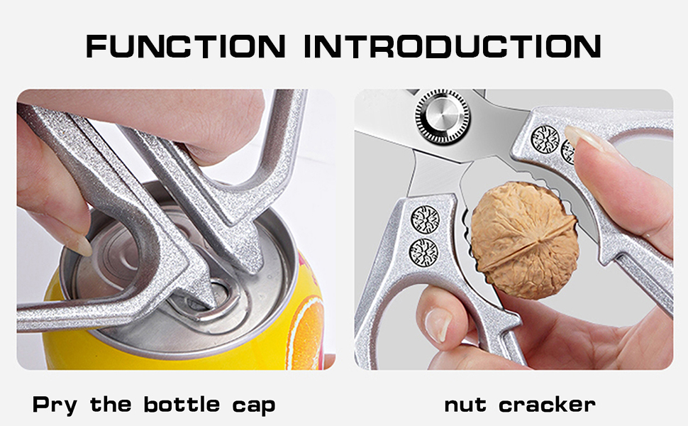 Ніж-ножиці кухонні зі сталі, універсальні, з відкривачем для пляшок, для курки, риби, м'яса, зелені, горіхів, миються в посудомийній машині