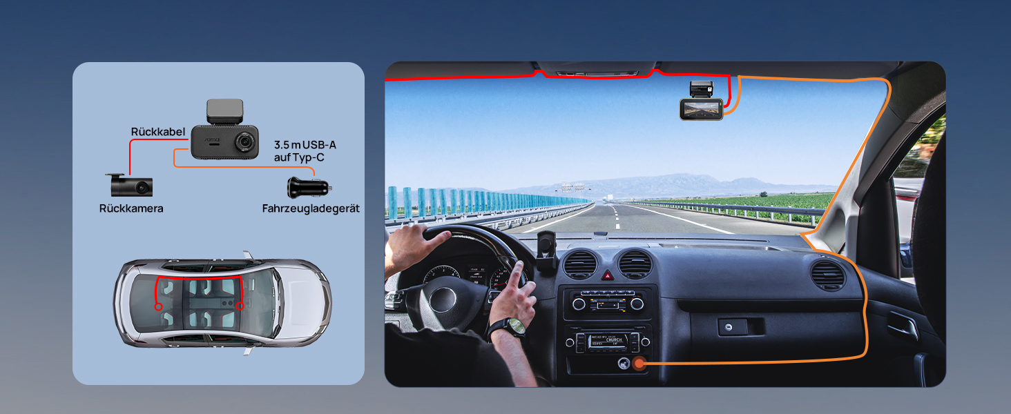 Автомобільний відеореєстратор 70mai A810 Lite 4K з Wi-Fi 6, передня та задня камери, чорний глянцевий