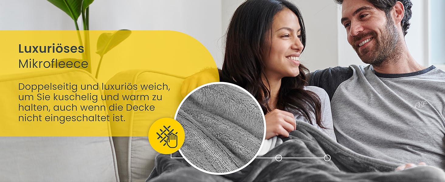 Електрична ковдра Cosi Home 180x130 см з підігрівом, таймером, захистом від перегріву та 10 рівнями нагріву - сіра